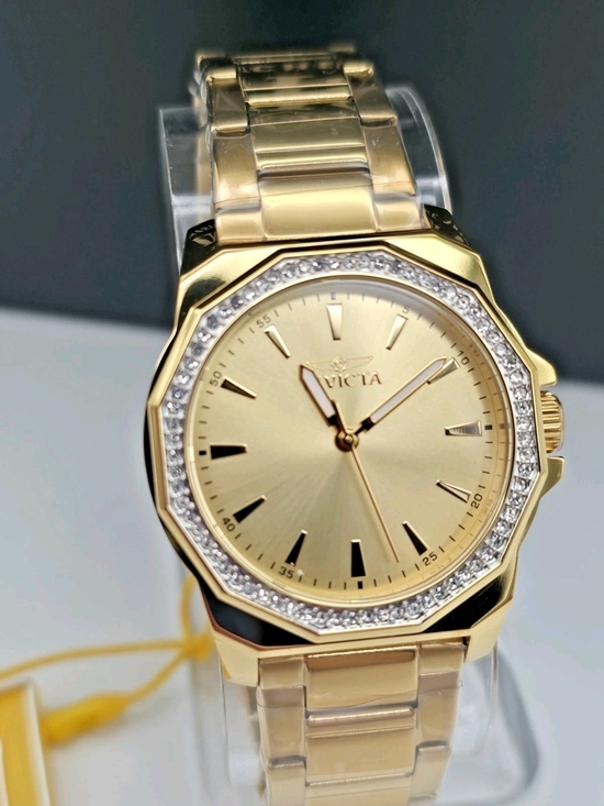 Invicta Gold Tone Women\'s Bracelet Watch with Crystal Accents